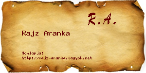 Rajz Aranka névjegykártya